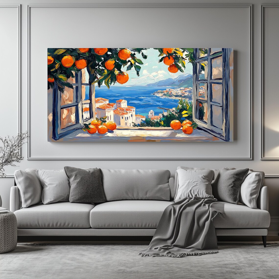 Mediterranean Window Art Print, Coastal View - Image 4