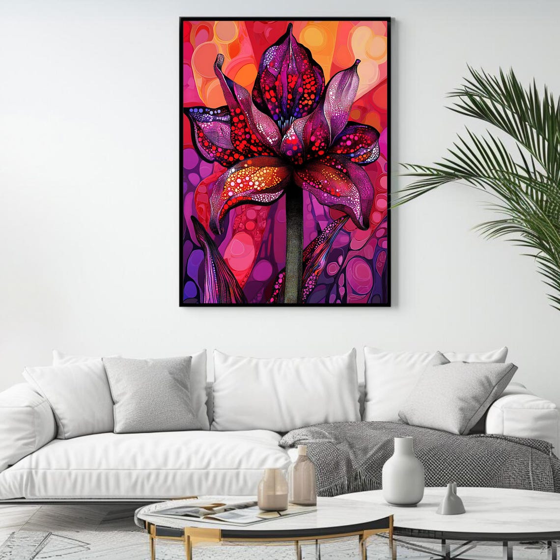 Abstract Flower Art Print Vibrant Floral Wall Art Modern Botanical Bold Home Decor - Image 4