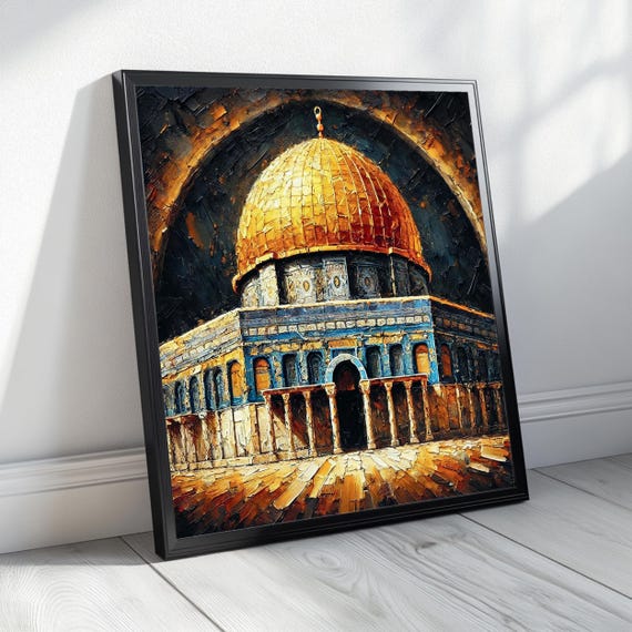 Masjid Al Aqsa Art Print Dome Of The Rock Islamic Wall Decor Palestinian Architecture Artwork Instant