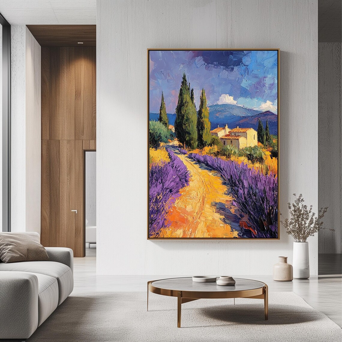 Lavender Field Provence Landscape, Rustic Country Path - Image 3