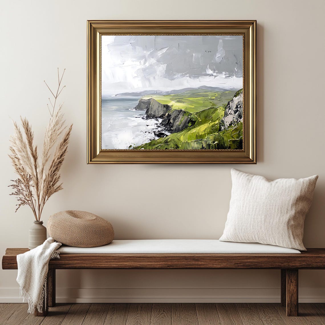 Emerald Green Coastal Cliffs Seascape Rocky Shore Ocean Wave Poster - Image 2