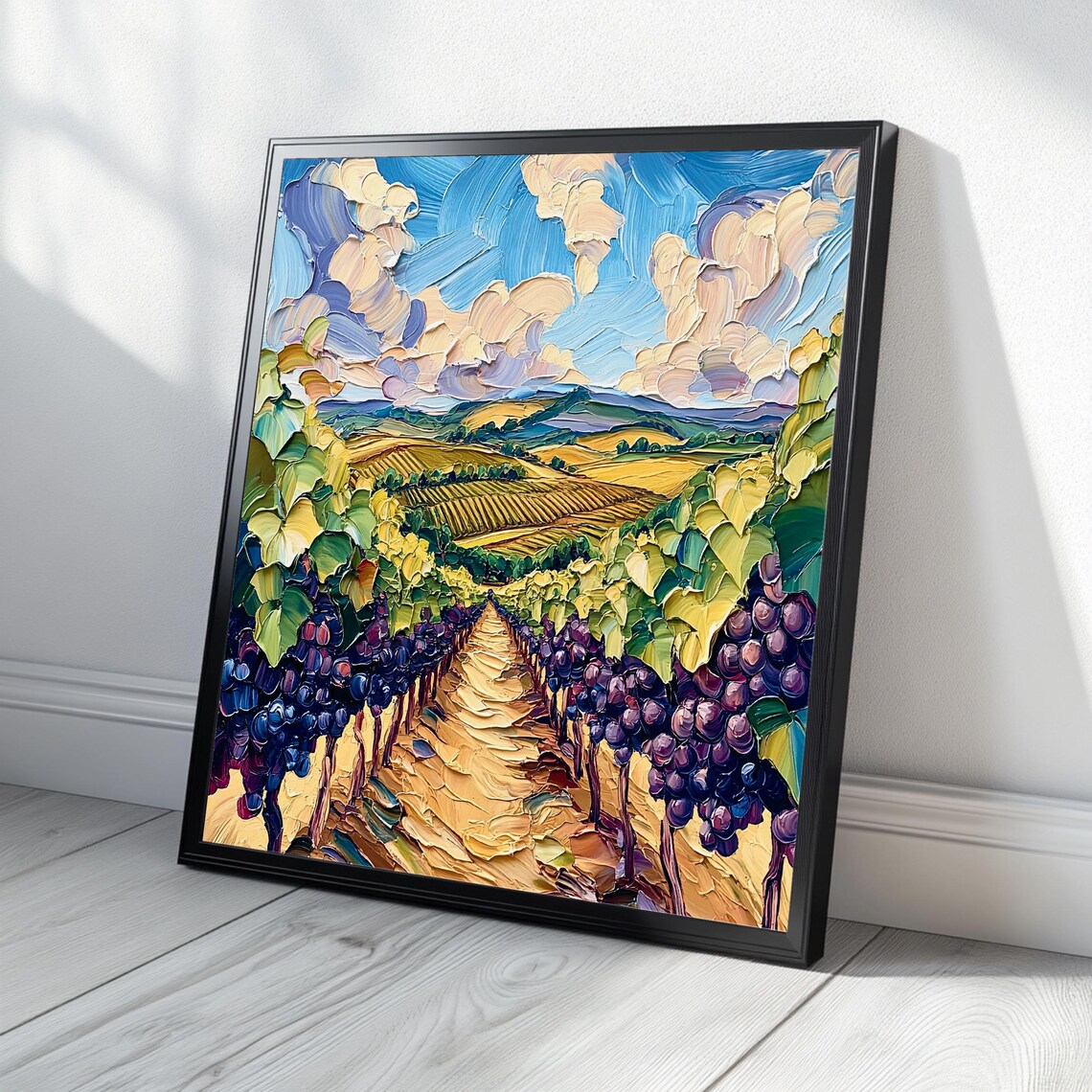 Vineyard Landscape, Scenic Nature Artwork