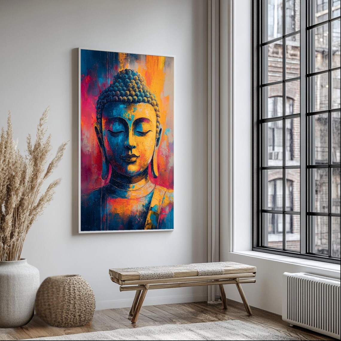 Colorful Buddha Art Print, Zen Meditation Decor - Image 3
