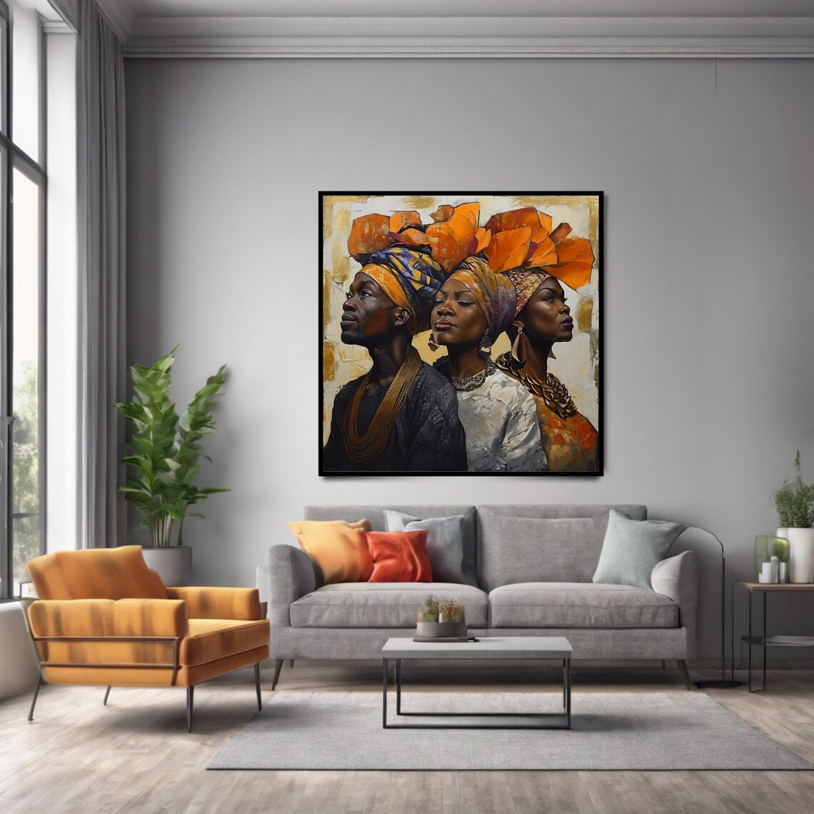 African Heritage Wall Art Print Cultural Portrait Square Artistic Poster - Image 2