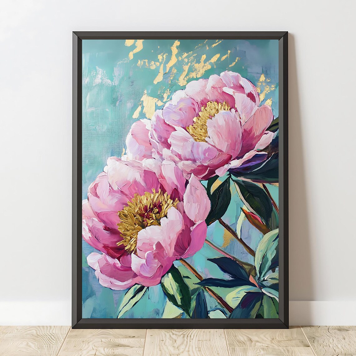 Pink Peony Bloom, Elegant Floral Decor Art Print - Image 3