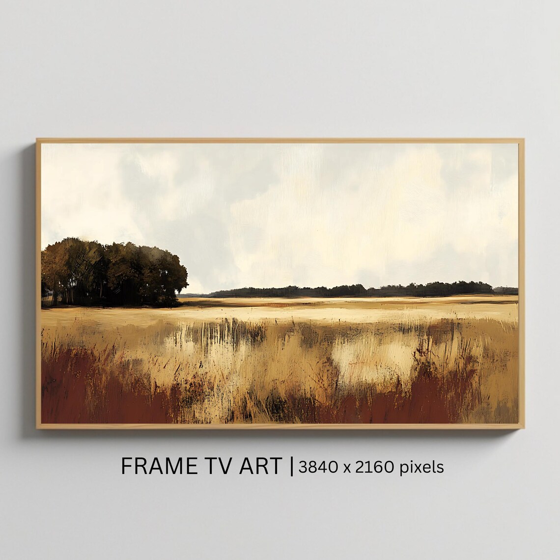 Rustic Field, Neutral Landscape Art Print