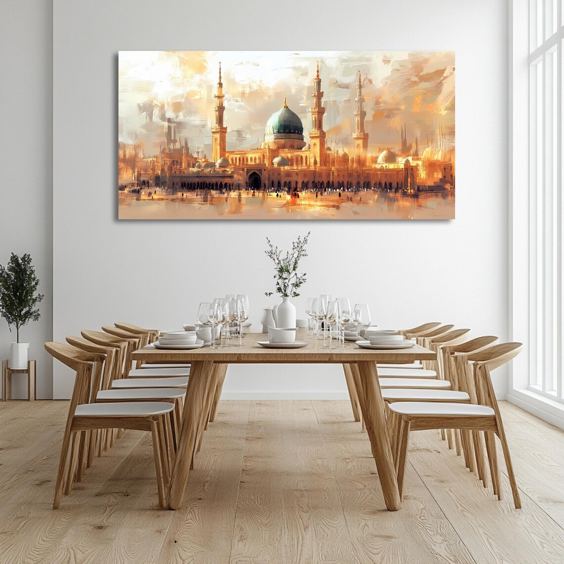 Al Masjid An Nabawi Medina Green Dome Golden Minarets Islam Poster - Image 3