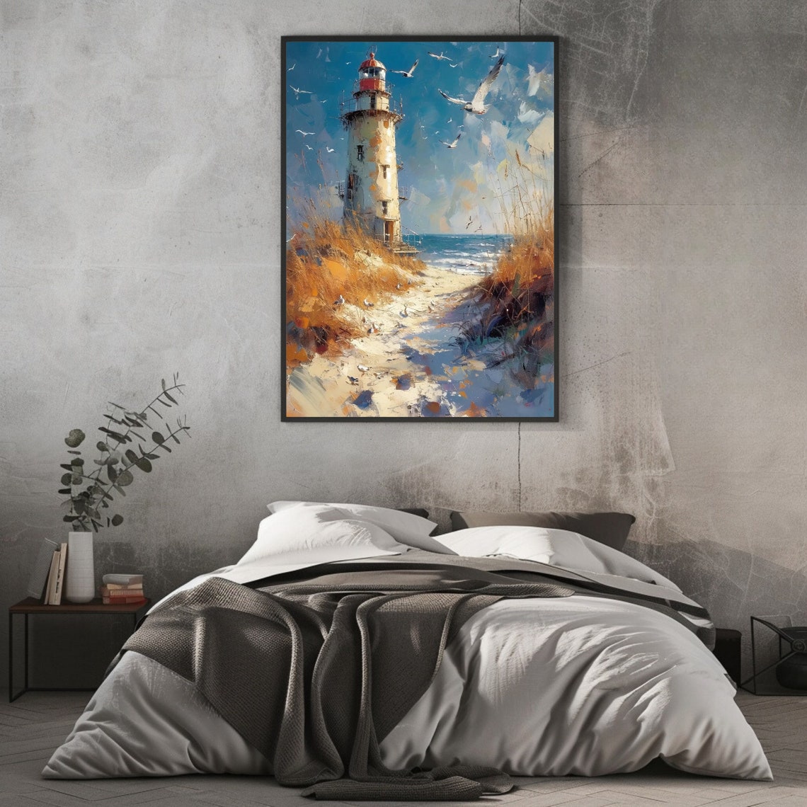 Coastal Lighthouse Wall Art Print Seascape Artwork For Nautical Home Decor - Image 2