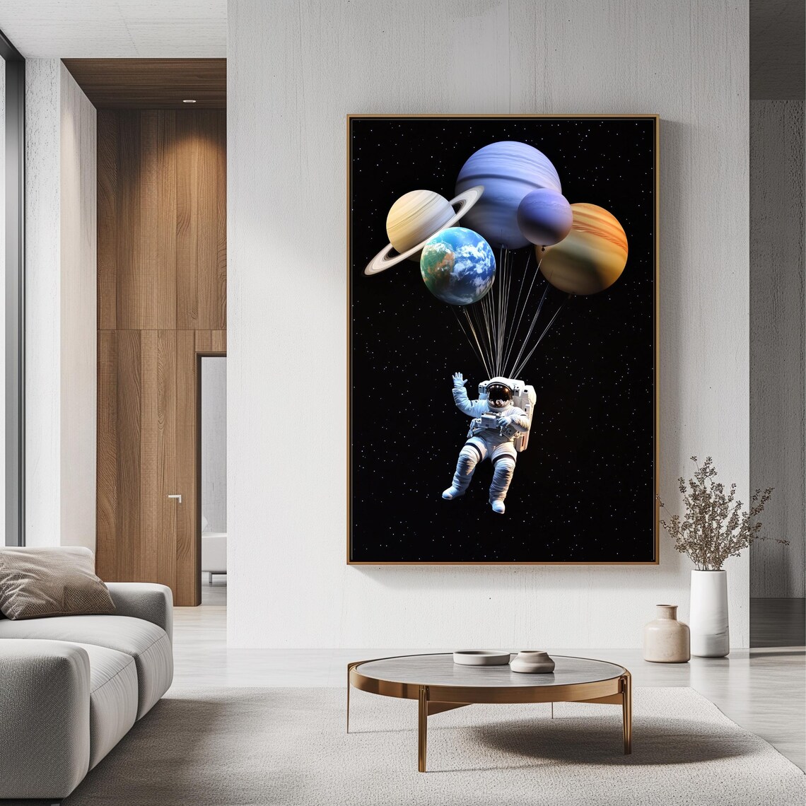 Astronaut Planets Art Print, Surreal Sci Fi Space - Image 3