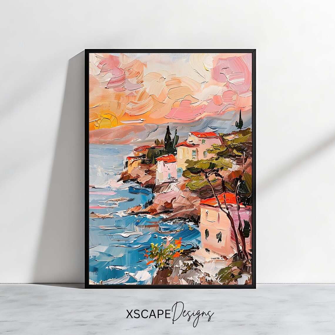 Coastal Sunset - Mediterranean Travel Decor Art Print