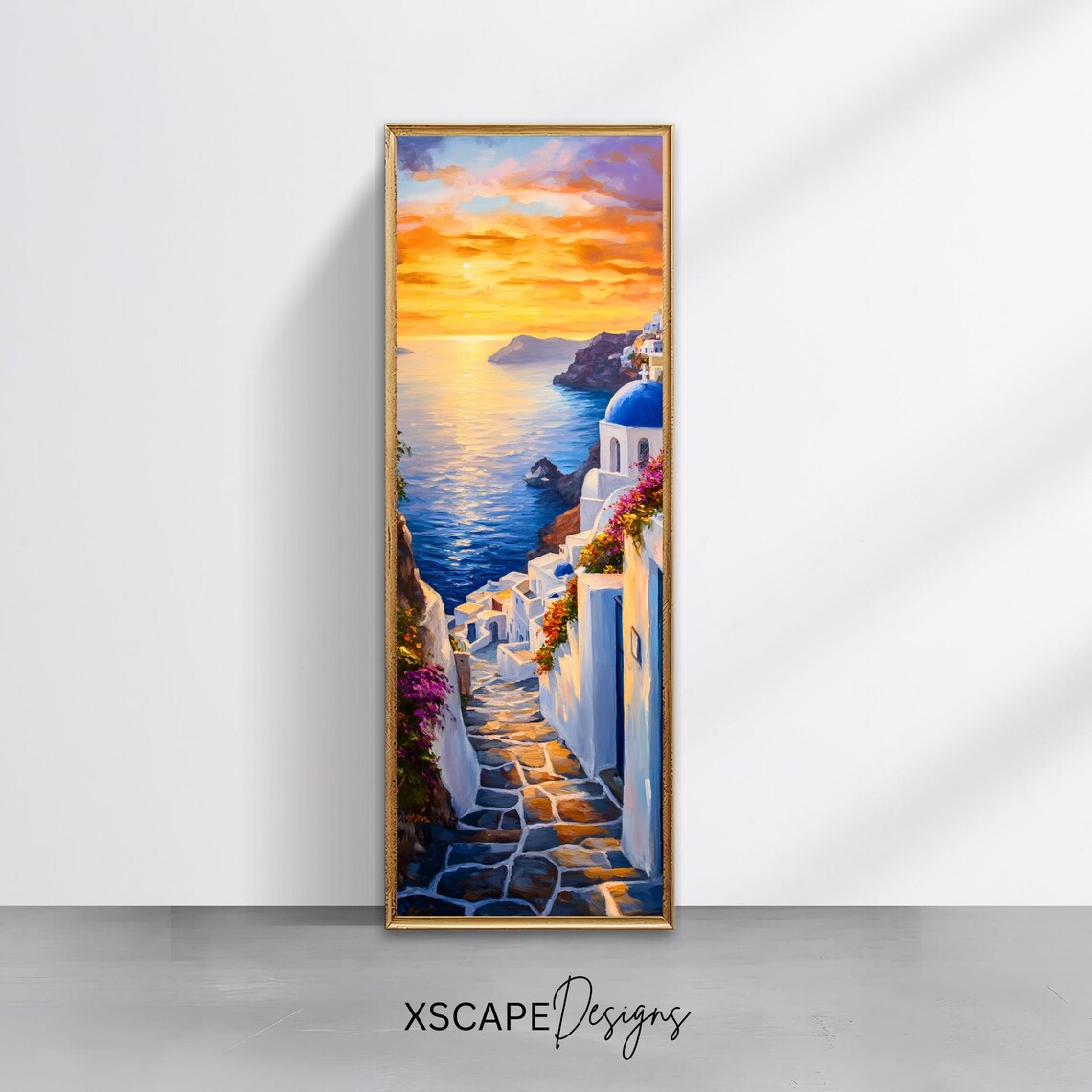 Santorini Greek Island Sunset Travel Poster