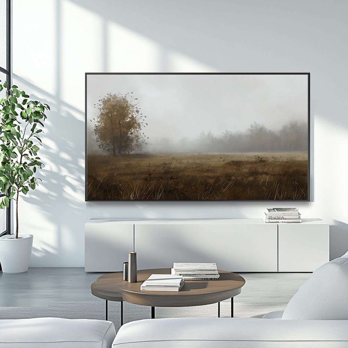 Moody Autumn Field Frame Tv Art Landscape Nature Wall Art For Frame Tv - Image 4