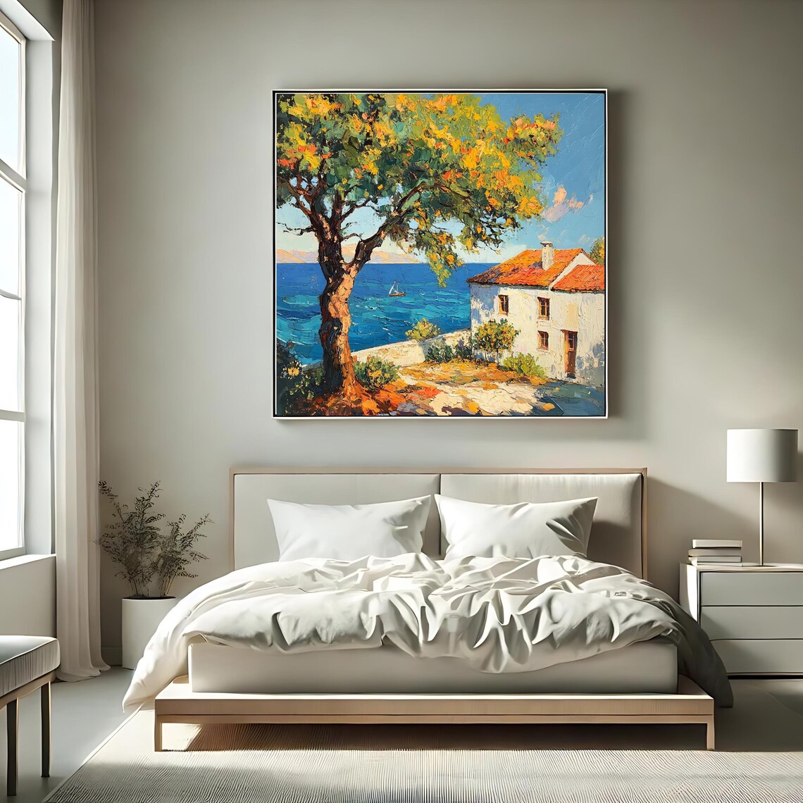 Mediterranean Coastal Landscape, Rustic Travel Poster - Image 2