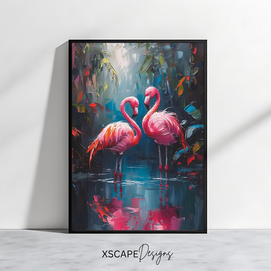Flamingo Art Print, Tropical Jungle Wildlife Poster