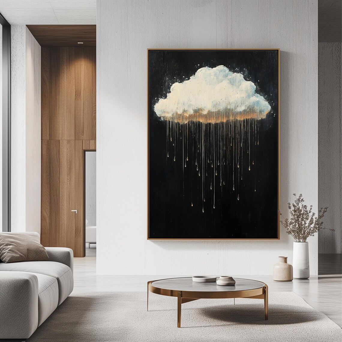 Dreamy Rain Cloud Minimalist Wall Art Print - Image 3