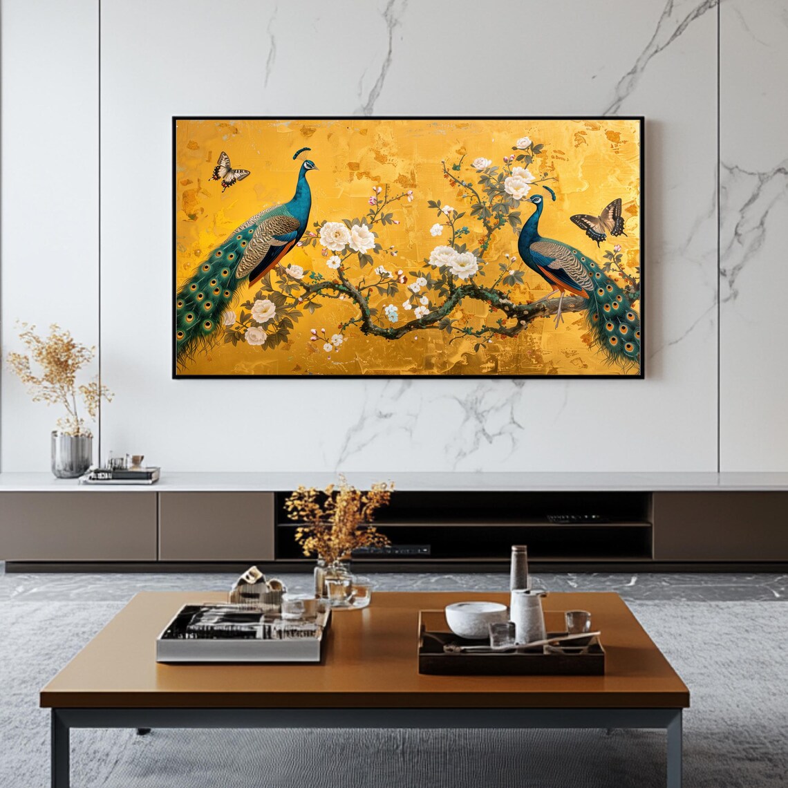 Peacock Elegant Bird Art, Roku TV Backdrop - Image 2