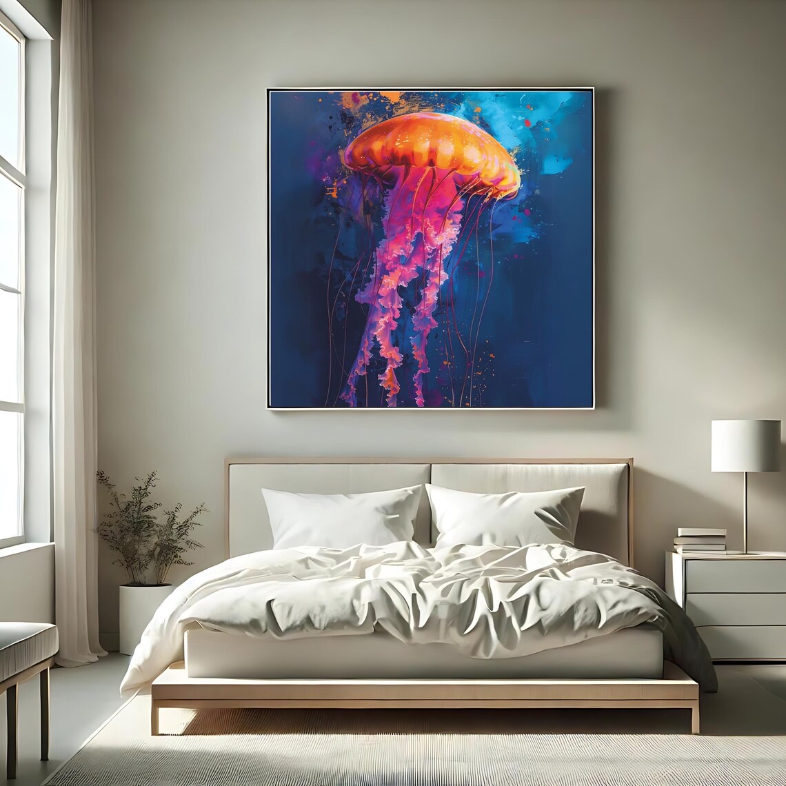 Jellyfish Abstract Ocean Art Print, Underwater Decor - Image 2