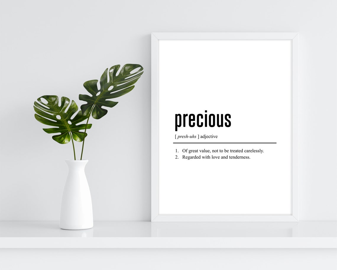 Precious Dictionary Definition Minimalist Nursery Word Wall Poster