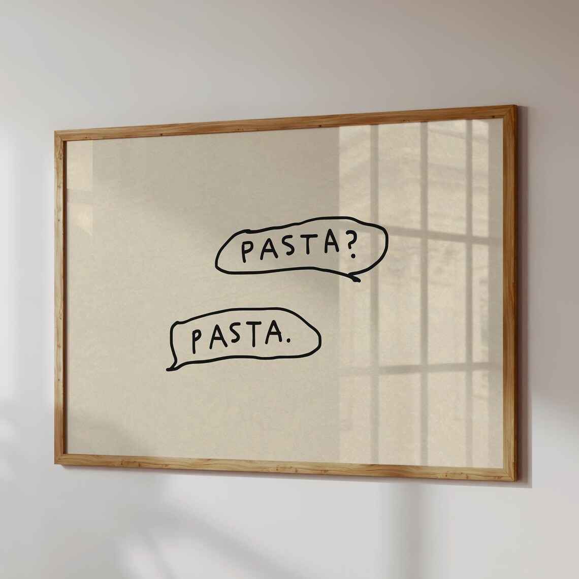Handwritten Pasta Poster, Trendy Kitchen Wall Art