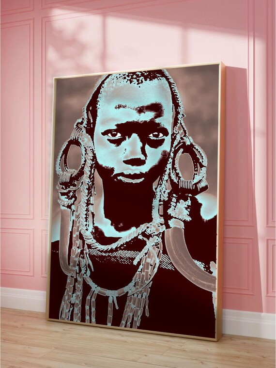 African Woman Abstract Poster, Trendy Wall Art