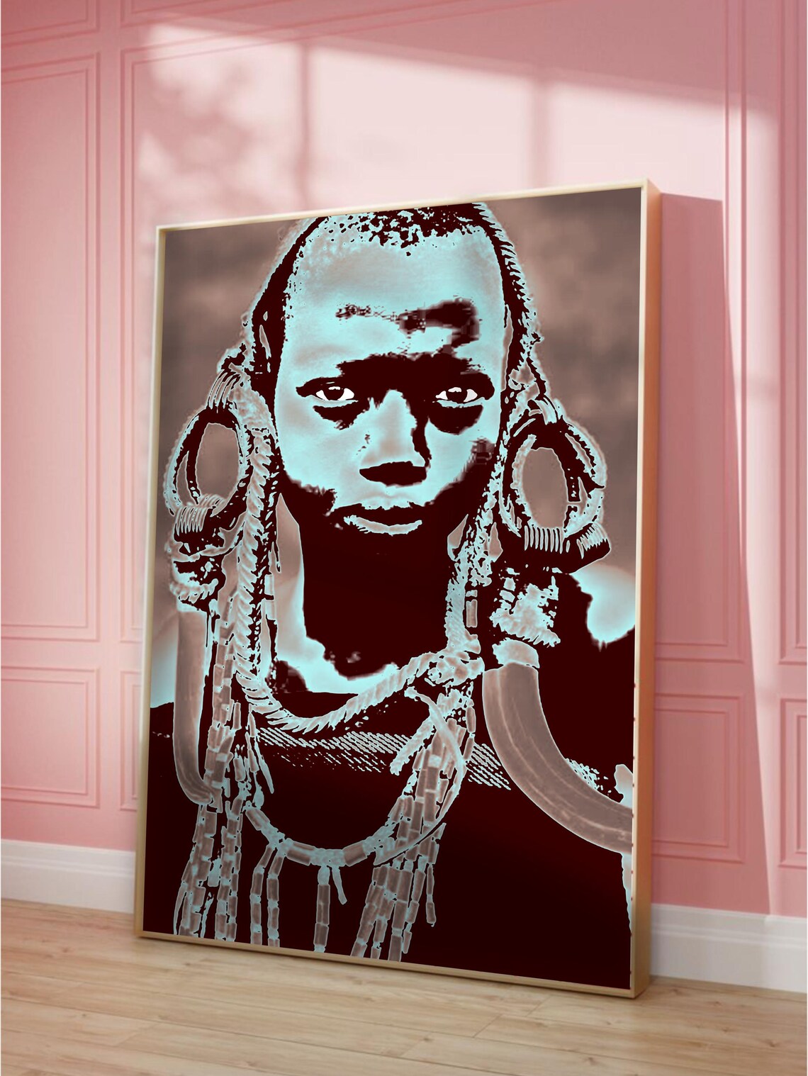 African Woman Abstract Poster, Trendy Wall Art