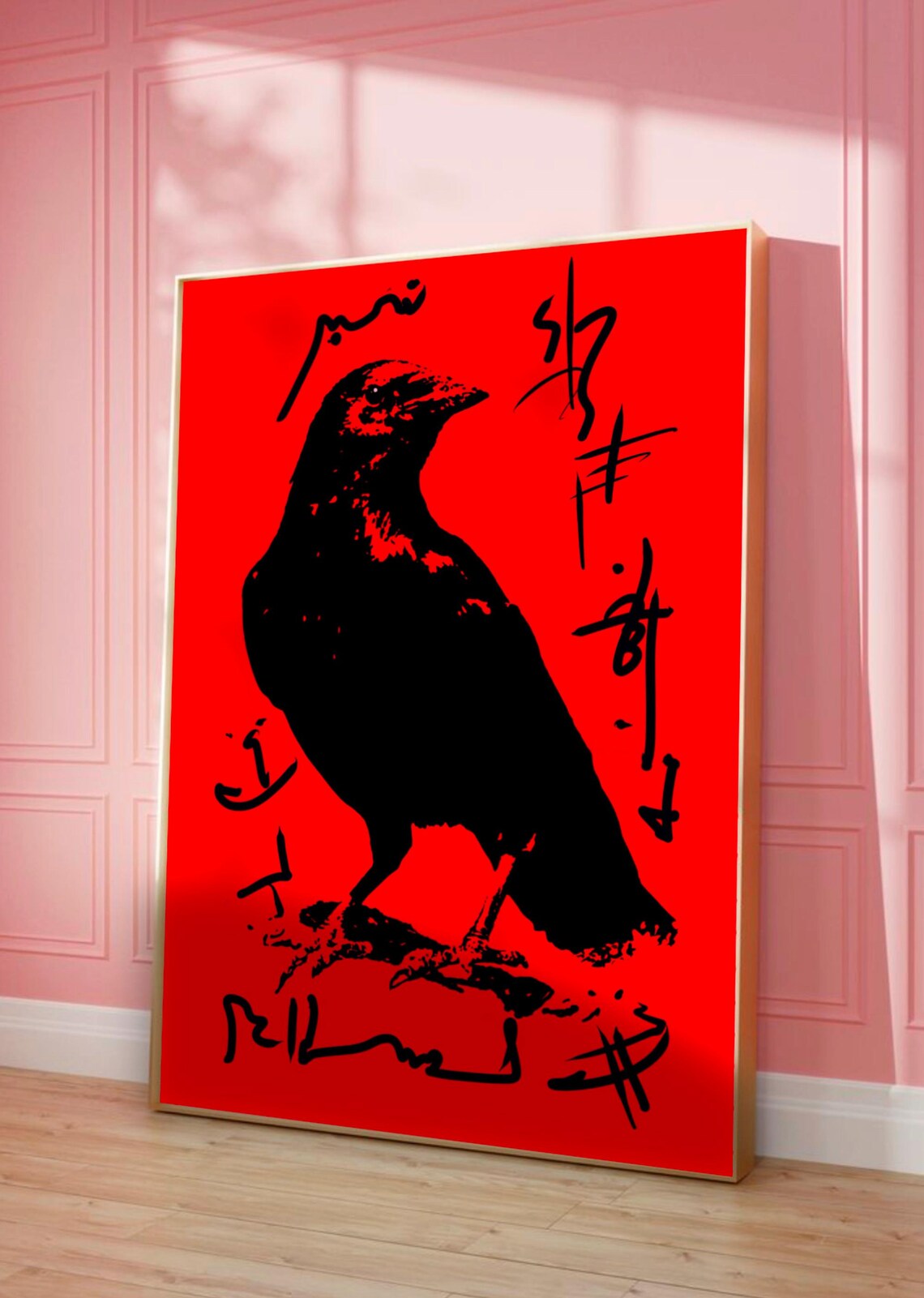 Colorful Crow Art Print Abstract Bird Poster Living Room Decor Coffee Gift