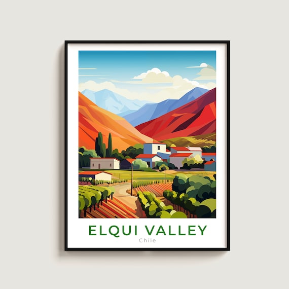 Elqui Valley Travel Print Wall Art Gift Chile Poster Home Decor Lovers Hanging