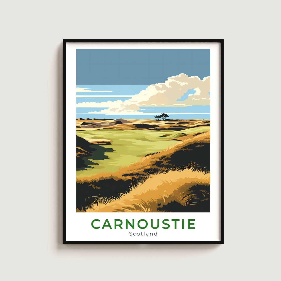 Carnoustie Scotland Championship Golf Links Golden Dunes Poster