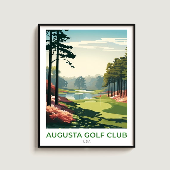 Augusta National Golf Club Travel Print Wall Art Gift Usa Poster Home Decor Lovers Hanging