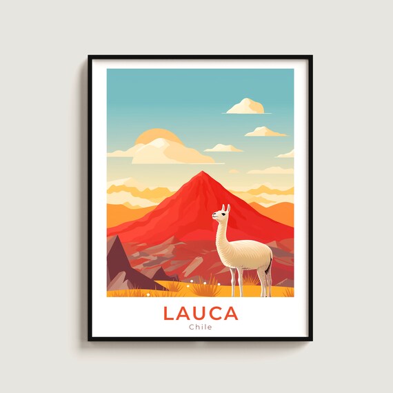 Lauca Travel Poster Wall Art Gift Chile Print Home Decor Lovers Hanging