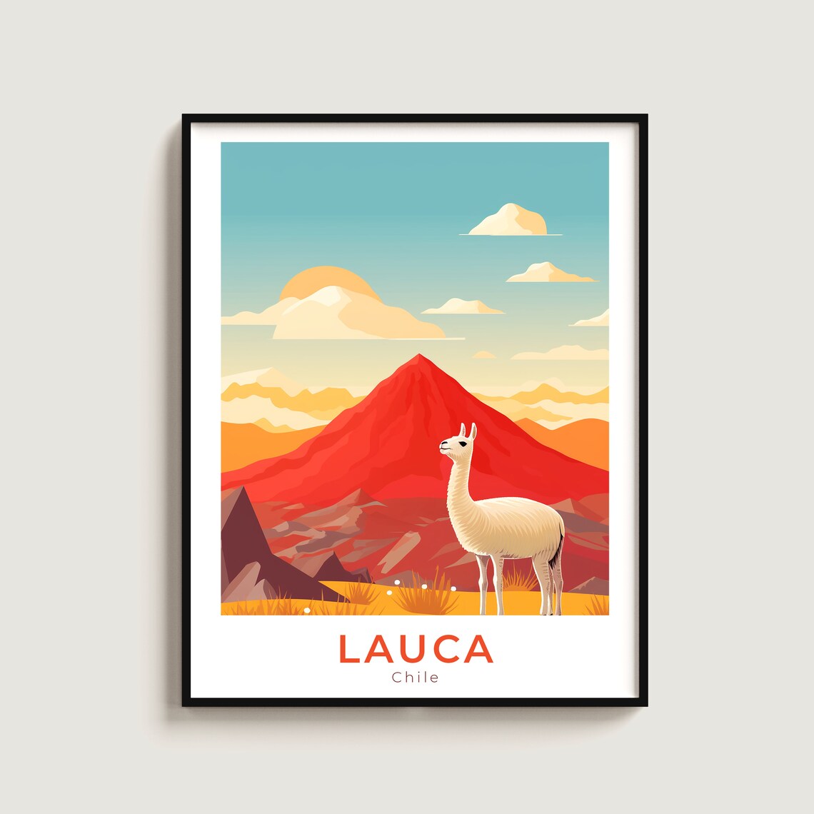 Lauca Travel Poster Wall Art Gift Chile Print Home Decor Lovers Hanging
