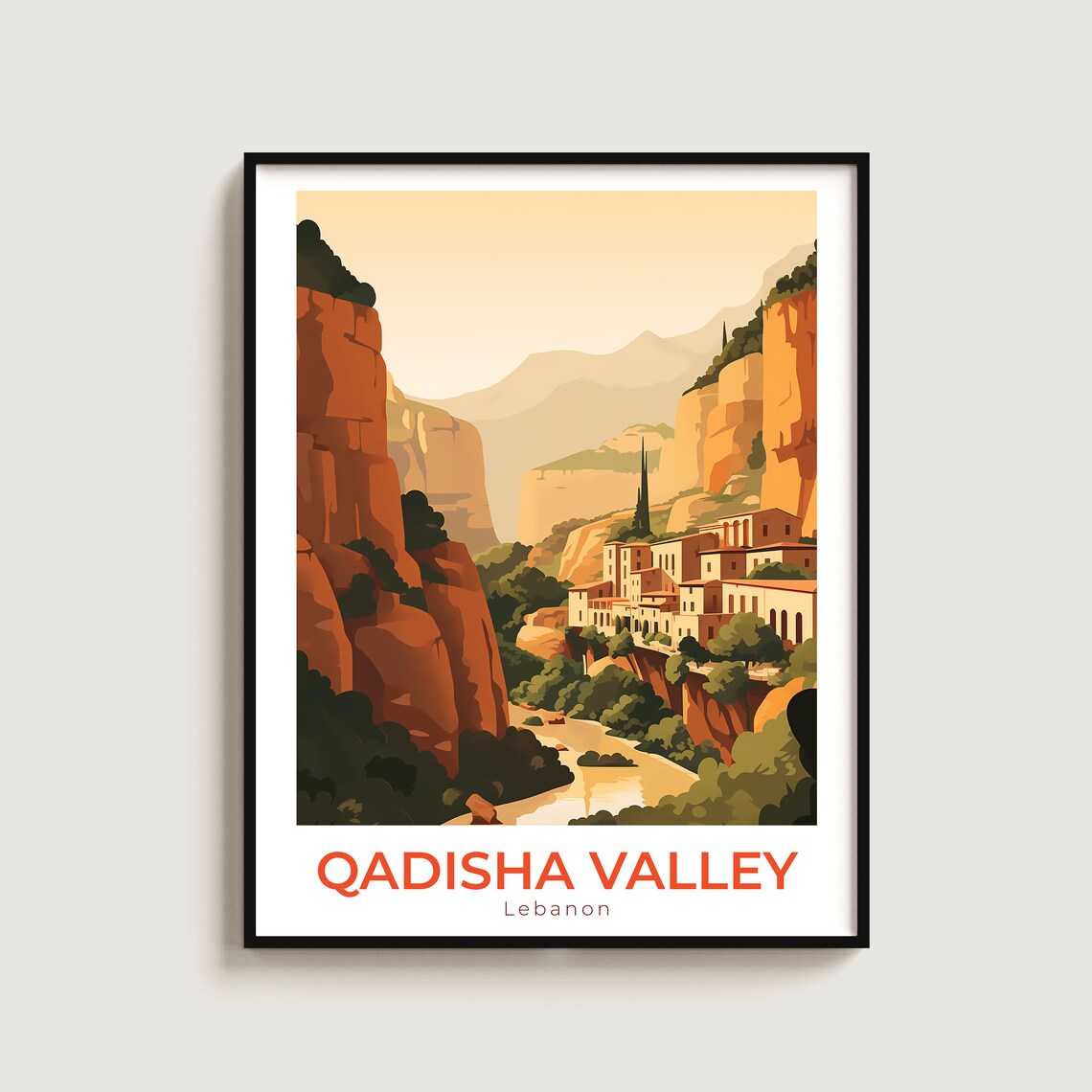 Qadisha Valley Lebanon Mountain Monastery Village Canyon Poster