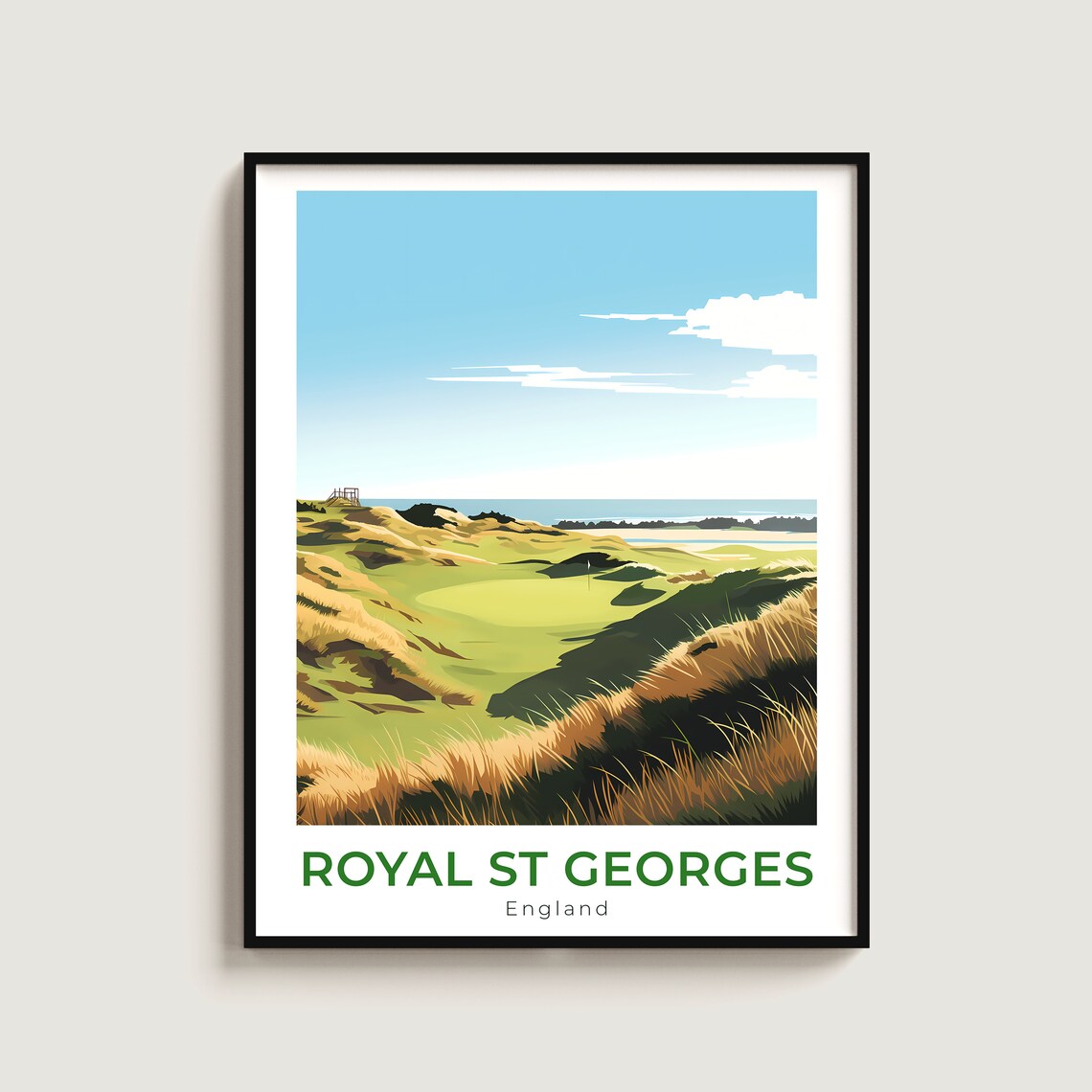 Royal St Georges England Coastal Links Dunes Golf Travel Poster