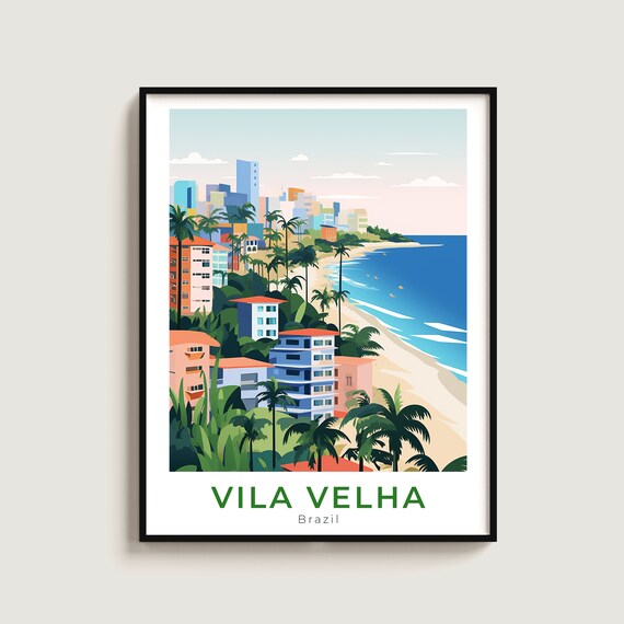 Vila Velha Travel Poster Wall Art Gift Brazil Print Home Decor Lovers Hanging