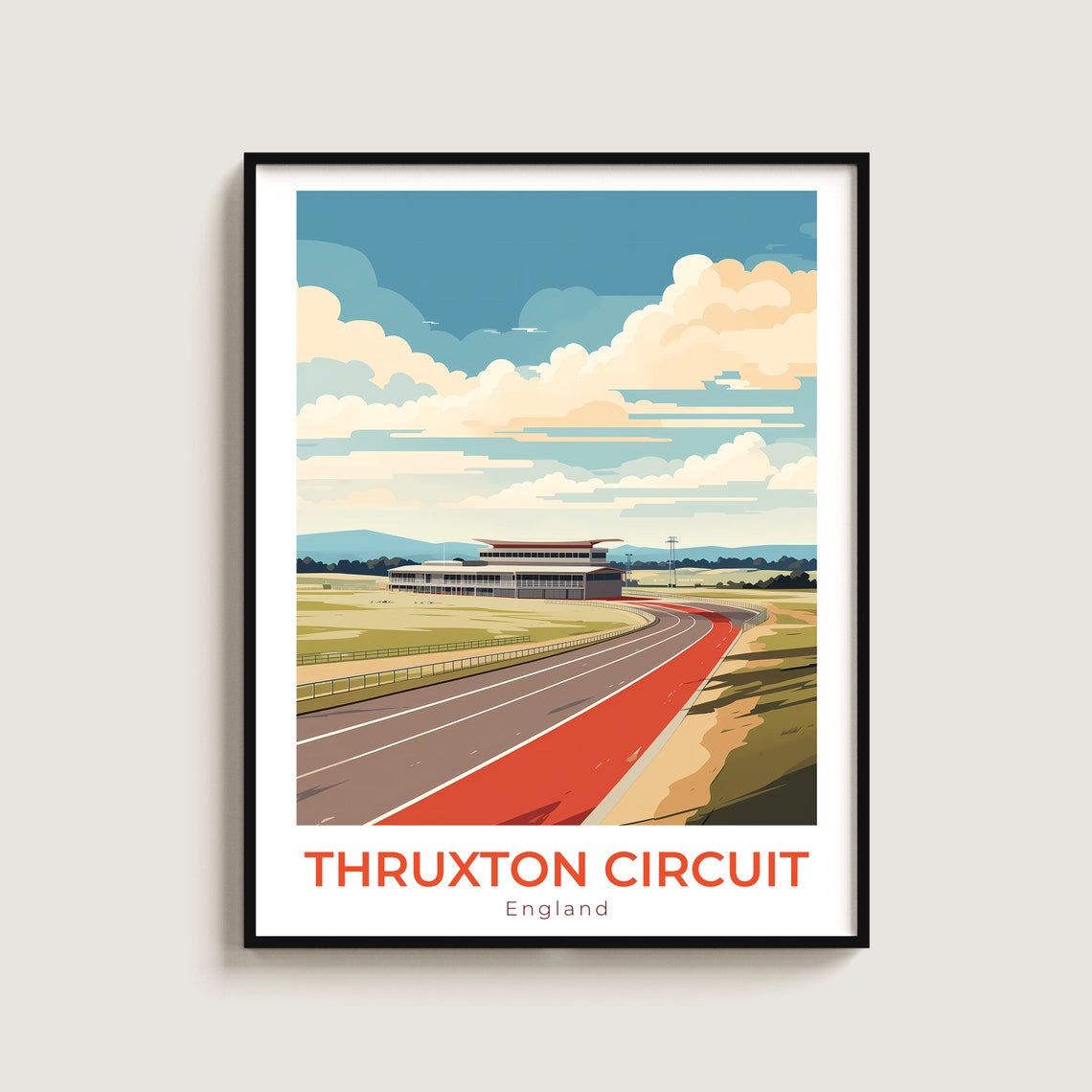 Thruxton Circuit England Fast Sweeping Track Grandstand Poster