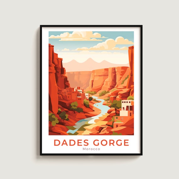 Dades Gorge Travel Print Wall Art Gift Morocco Poster Home Decor Lovers Hanging