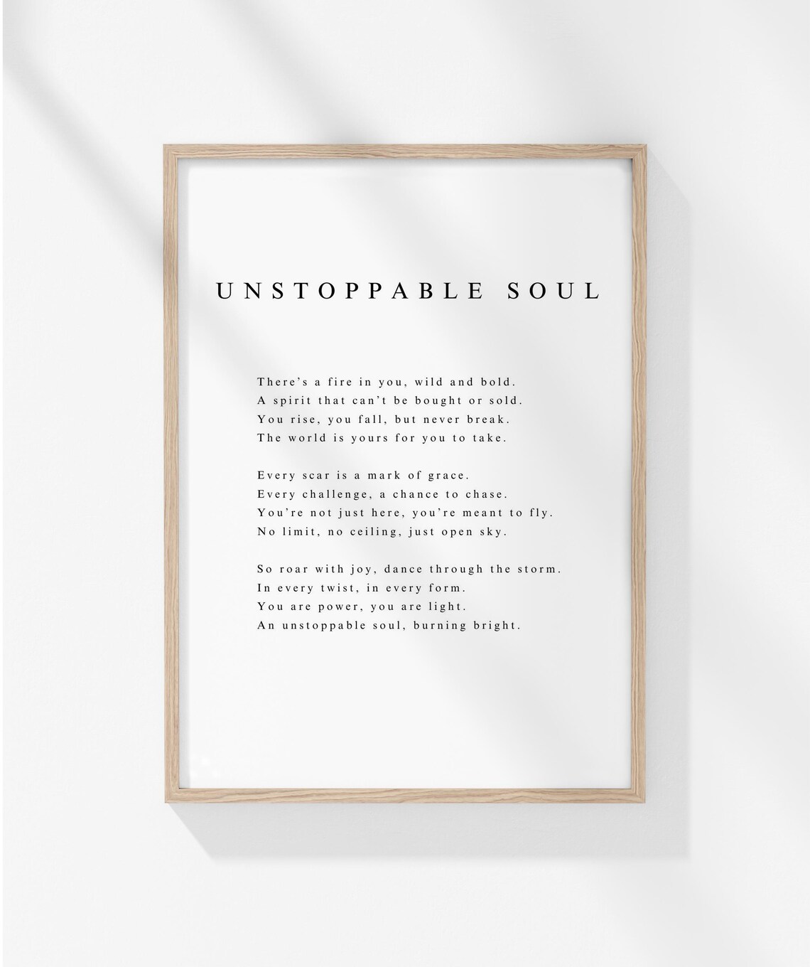 Unstoppable Soul Inspirational Strength Poem Motivational Poster - Image 3