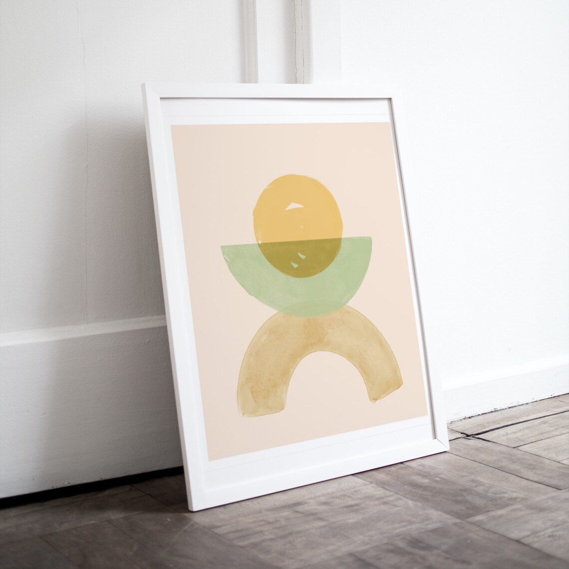 Abstract Geometric Poster Mustard Sun Sage Arch And Sand Curve - Image 4
