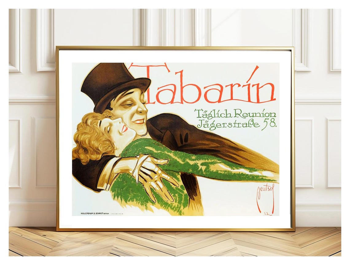 Tabarin Vintage Cabaret Poster Dancing Couple Berlin Club Art - Image 2