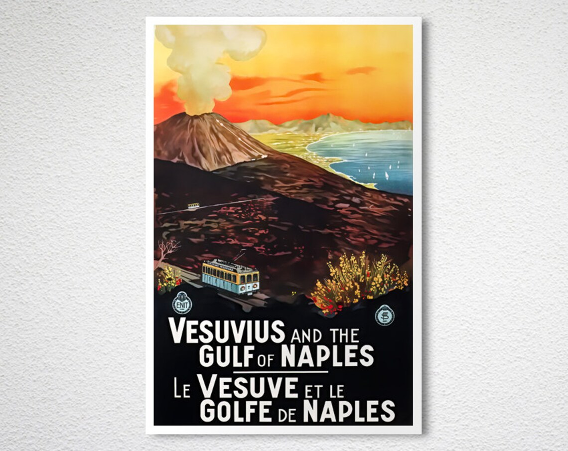 Vesuvius And The Gulf Of Naples Vintage Travel Poster - Image 2