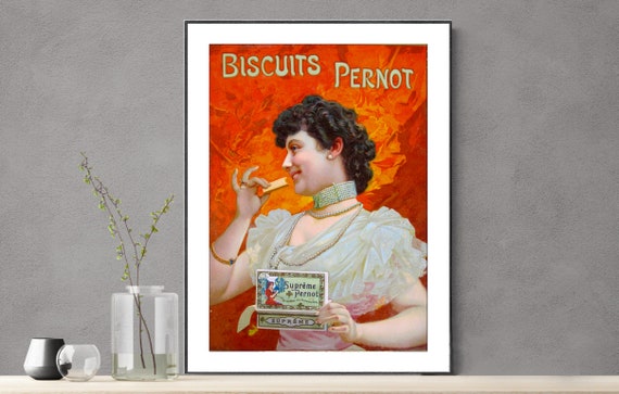 Biscuits Pernot Vintage Fooddrink Poster Poster Paper Or Print Gift Idea Wall Decor