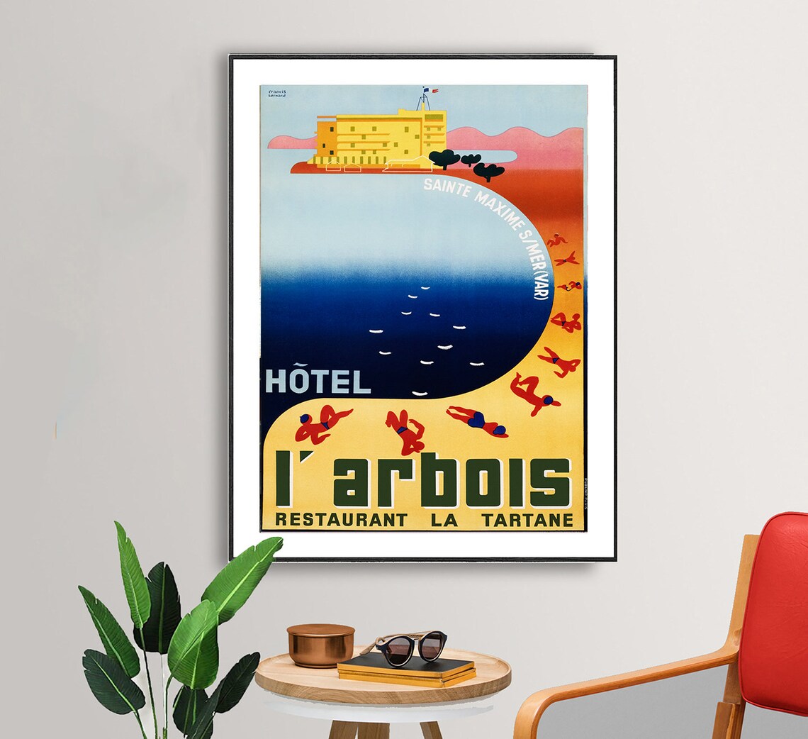 Hotel l Arbois Sainte Maxime Vintage French Riviera Poster Art