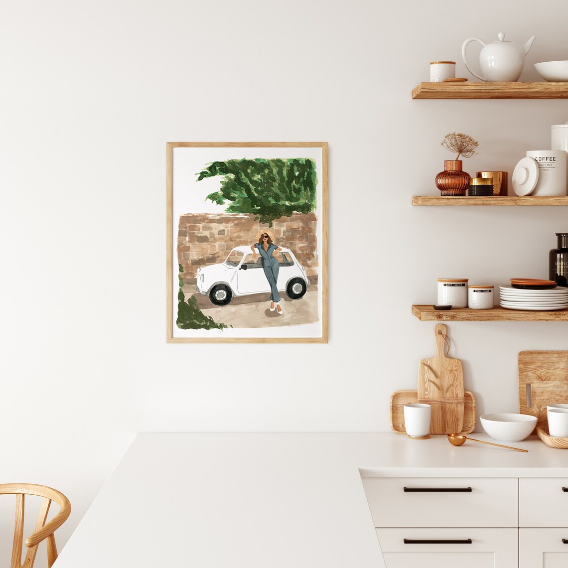 Driving Through Italy Watercolor Travel Poster - Image 2