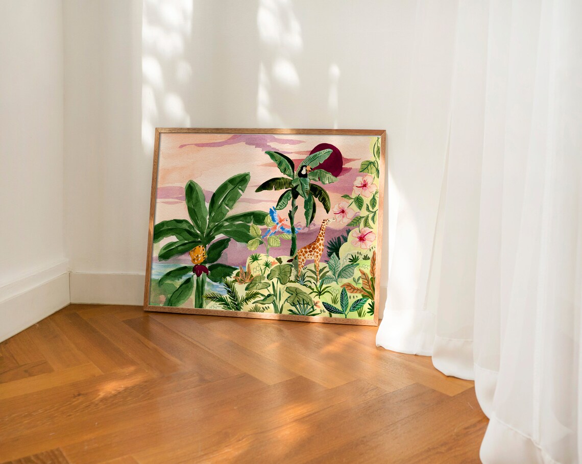 Whimsical Jungle Animal Art Print, Nursery Decor - Image 2