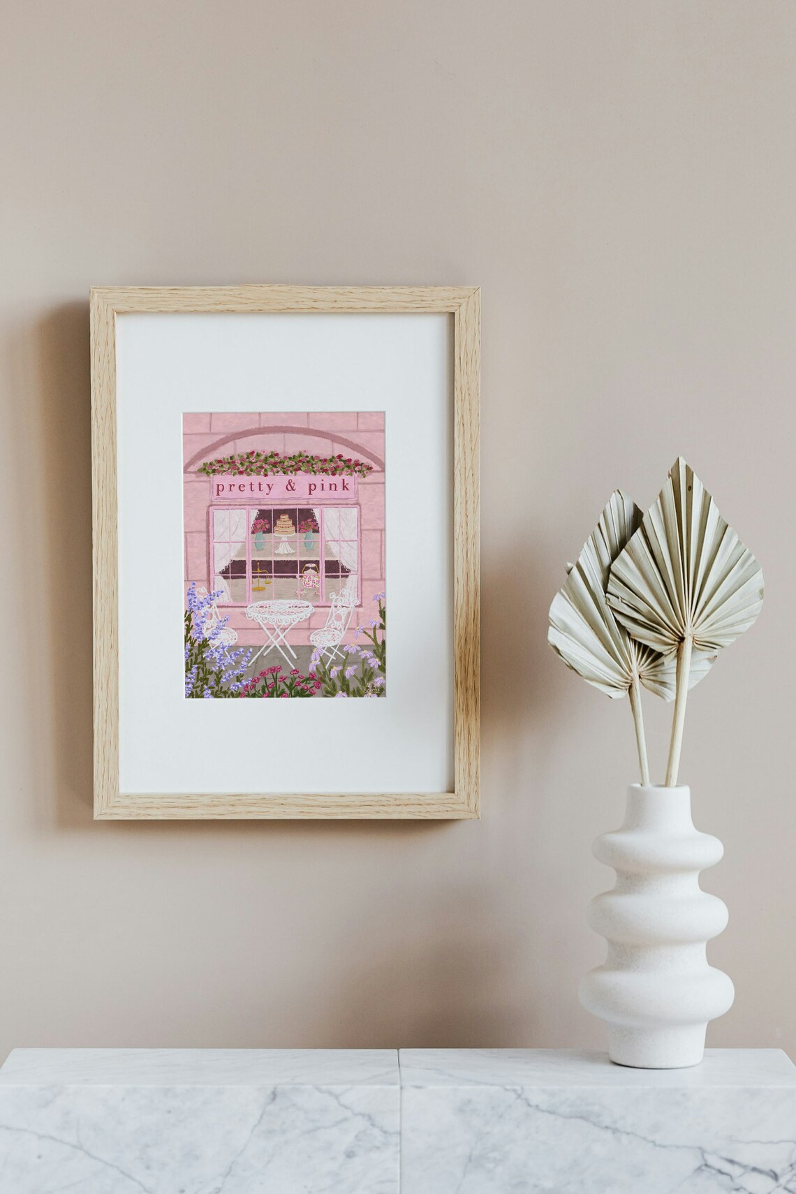 Pretty Pink Café Coffee Shop, Kitchen Wall Art - Image 3