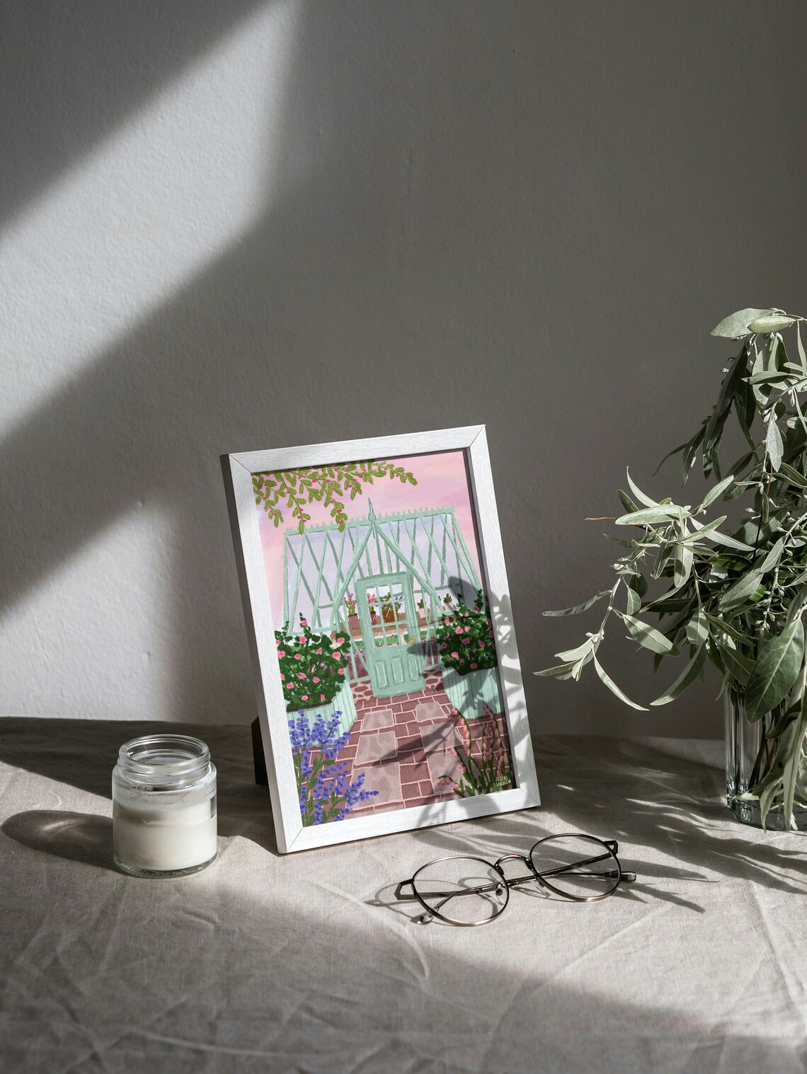 Greenhouse Print, Spring Flowers Garden Art Print - Image 2