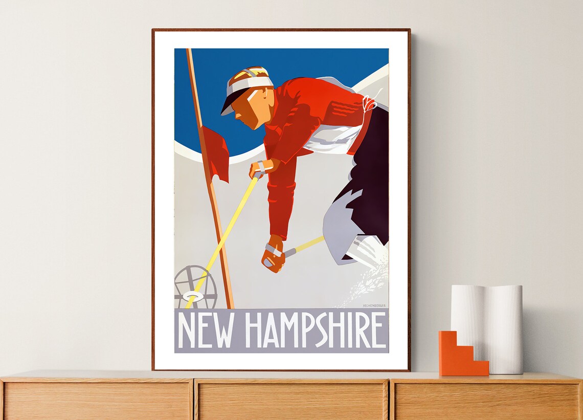 New Hampshire Vintage Ski Travel Poster Art Print