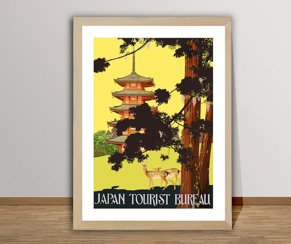 Japan Vintage Travel Poster, Travel Poster
