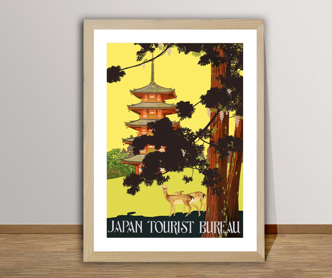 Japan Vintage Travel Poster, Travel Poster