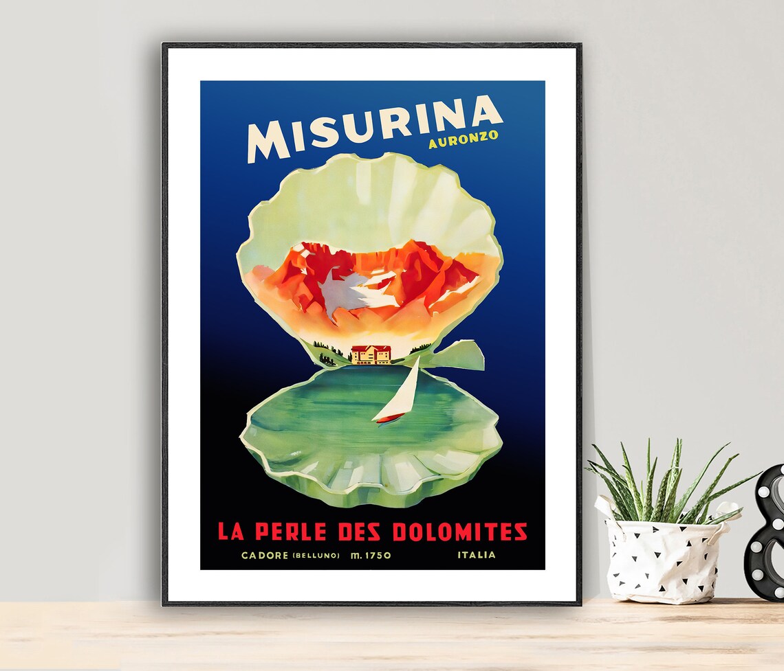 Misurina Pearl Of The Dolomites Vintage Travel Poster